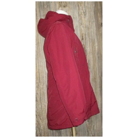 Lands' End Button & Zip Jacket Sz M 10-12 Cinch Waist Hooded Squall Protect - Picture 5 of 16